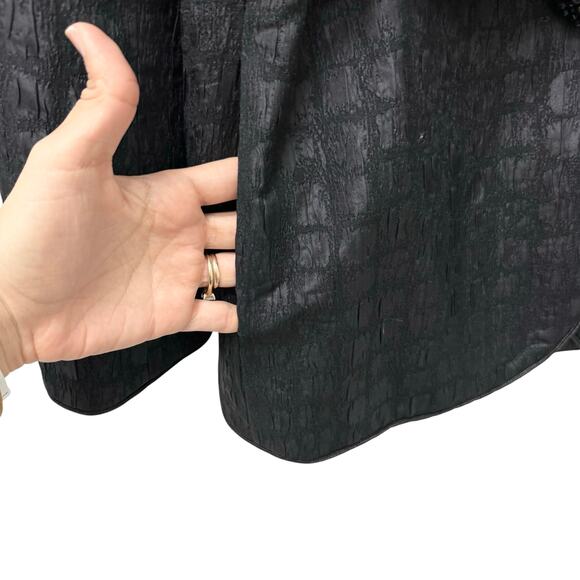 Vintage Andrea Odicini 100% Silk Black Texture Set Blazer Skirt Size 42 - Picture 6 of 15